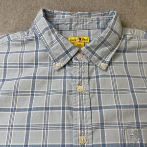 Duck Head‎ Mens XL Blue Green Plaid Short Sleeve Button Up Casual Outdoor Shirt